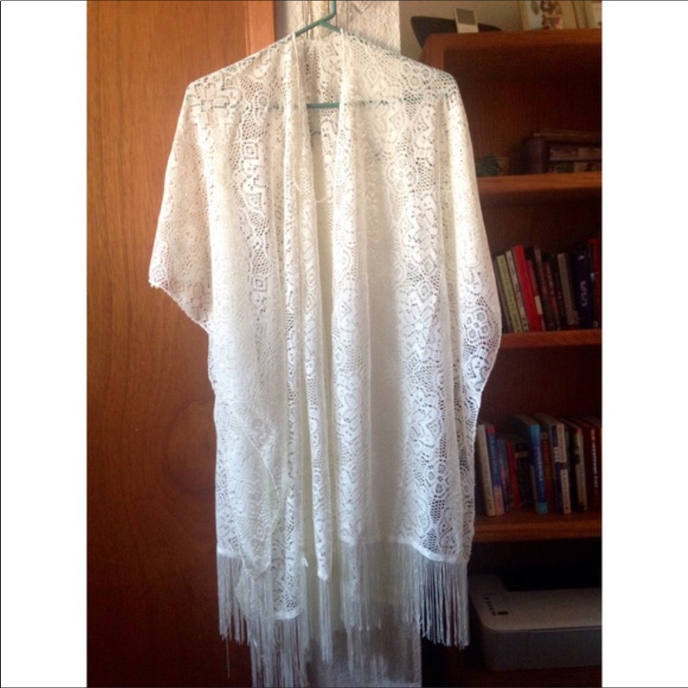 Sheer lace kimono